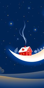 Trees,Month,Fabulously,Stars,Lodge,Winter,Art,Snow,Small House,Smoke