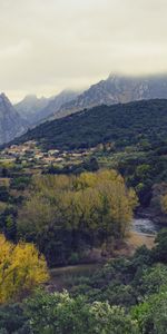 Trees,Mountains,Nature,Clouds,Landscape