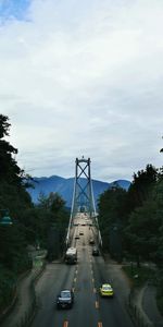 Trees,Mountains,Road,Bridge,Dahl,Cities,Auto,Distance