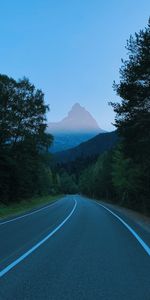 Trees,Mountains,Road,Markup,Branches,Nature