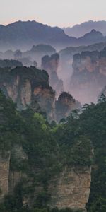 Naturaleza,Montañas,Niebla,Árboles,Las Rocas,Rocas