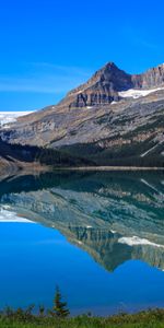 Trees,Mountains,Snow,Lake,Reflection,Nature,Landscape