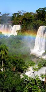 Cascadas,Árboles,Arco Iris,Paisaje