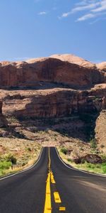 Trees,Road,Markup,Nature,Asphalt,Lines,Canyons