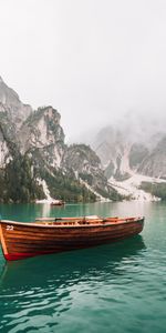 Trees,Rocks,Miscellanea,Lake,Boat,Miscellaneous