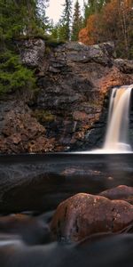 Trees,Rocks,Waterfall,Water,Stones,Nature