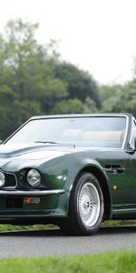 Trees,Side View,Cabriolet,V8,Vantage,1984,Aston Martin,Cars