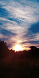 Nature,Sky,Nuages,Lumière Du Soleil,Arbres,Coucher De Soleil