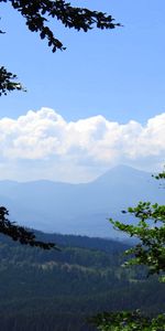 Nuages,Sky,Montagnes,Arbres,Paysage