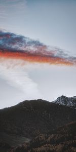 Trees,Sky,Mountains,Clouds,Nature,Peak