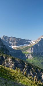 Trees,Sky,Rock,Slope,Nature