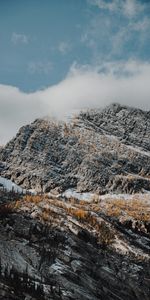 Trees,Snow,Mountain,Nature,Clouds