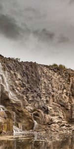 Trees,Stones,Rocks,Waterfall,Break,Precipice,Nature