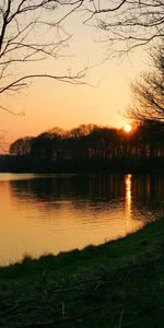 Arbres,Sun,Paysage,Coucher De Soleil,Lacs