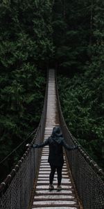 Trees,Suspension,Hanging,Nature,Bridge,Person,Human,Loneliness