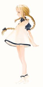 Trick,Pose,Cunning,Scythe,Hand,Blonde,Dress,Xhosa,Girl,Smile,Anime