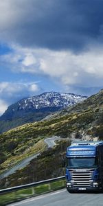 Trucks,Transport,Landscape,Sky,Roads,Clouds