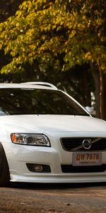 Вольво (Volvo),V50,Тачки (Cars),Белый,Вид Спереди,Тюнинг