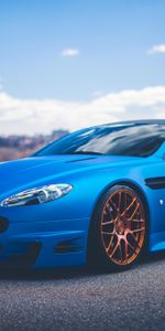 Тюнинг,Астон Мартин (Aston Martin),Vantage,Тачки (Cars),V12,Вид Сбоку,Синий