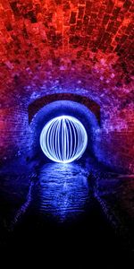 Tunnel,Walls,Illumination,Backlight,Ball,Dark