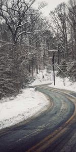 Turn,Nature,Road,Snow