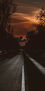 Twilight,Building,Dusk,Cars,Road,Dark