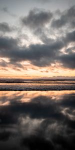 Nature,Nuages,Crépuscule,Côte,Mer,Ondulations