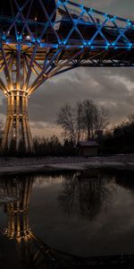 Twilight,Miscellanea,Miscellaneous,Dusk,Bridge,Design,Backlight,Illumination,Support,Construction