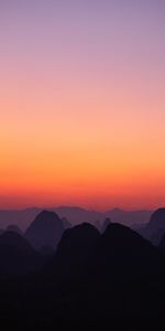 Twilight,Mountains,Dusk,Tops,Vertex,Landscape,Dark