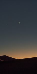 Twilight,Relief,Dusk,Hills,Nature,Moon