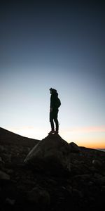 Twilight,Rock,Dark,Silhouette,Dusk,Human,Person,Stone