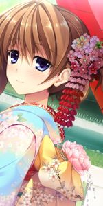 Niña,Paraguas,Quimono,Japón,Kimono,Muchacha,Anime