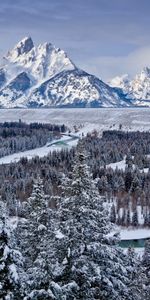 Grand Titre,Grand Teton,Parc National,Vallée,Nature,Etats Unis,Montagnes,Neige,États Unis