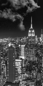 United States,Night City,Bw,Usa,Chb,Cities,Full Moon,New York