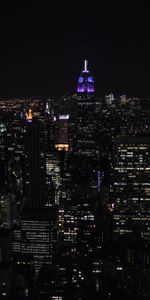 United States,Usa,Horizon,Night City,Skyscrapers,Night,City Lights,Dark,New York