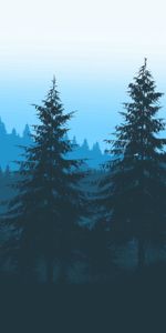 Vector,Art,Trees,Mountains,Forest