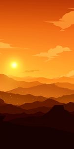 Vector,Hills,Mountains,Sunset