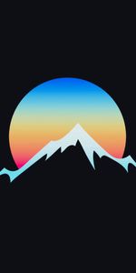 Vector,Mountain,Moon,Gradient,Art,Minimalism