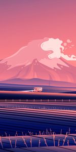 Vector,Road,Mountains,Machine,Car,Art