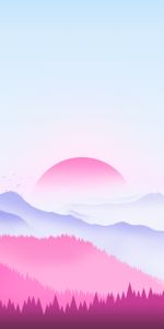 Vector,Trees,Sunset,Sun,Art