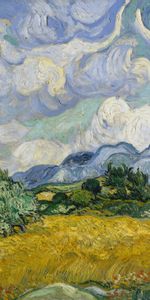 Vincent Van Gogh,Butter,Wheat Field With Cypresses,Oil,Wheat Fields,Nature,Canvas