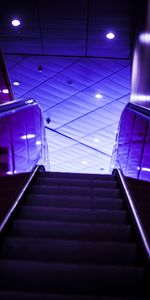 Escaleras,Oscuro,Iluminación,Escalera,Escalera Mecánica,Púrpura,Violeta,Iluminar Desde El Fondo