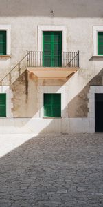 Walls,Facade,Balcony,Cities,Old,Street,Windows