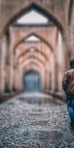 Walls,Miscellanea,Arch,Arches,Miscellaneous,Street,Stone,Boy,Rain