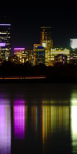 Water,Building,Lights,Reflection,Dark,Night City,Cities