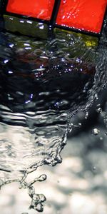 Water,Drops,Macro,Cube