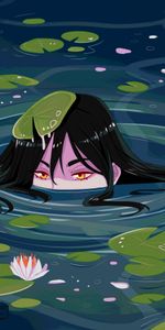 Water,Head,Water Lilies,Art,Girls