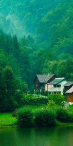 Water,Houses,Landscape