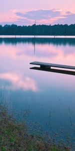 Water,Lake,Surface,Evening,Nature,Sunset,Bench