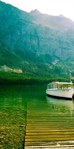 Water,Lake,Walking,Nature,Mountains,Transparent,Boat,Bottom